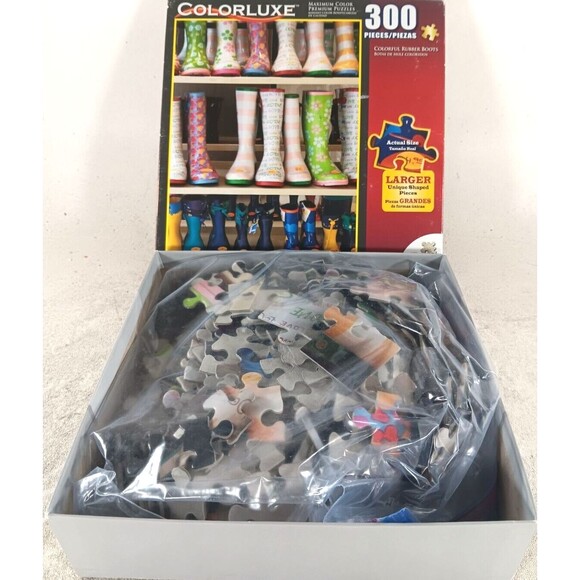 Colorful Rubber Boots 300 Piece Jigsaw Puzzle 18" x 24" by Colorluxe - Picture 4 of 4